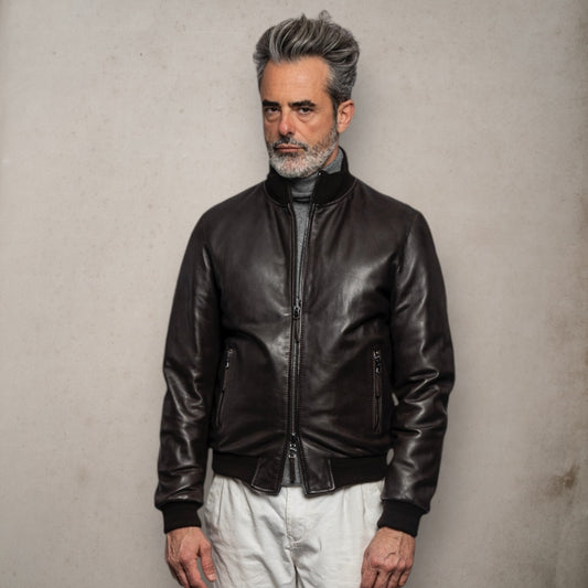 Derek Plongeèe Leather Black Reversible Jacket