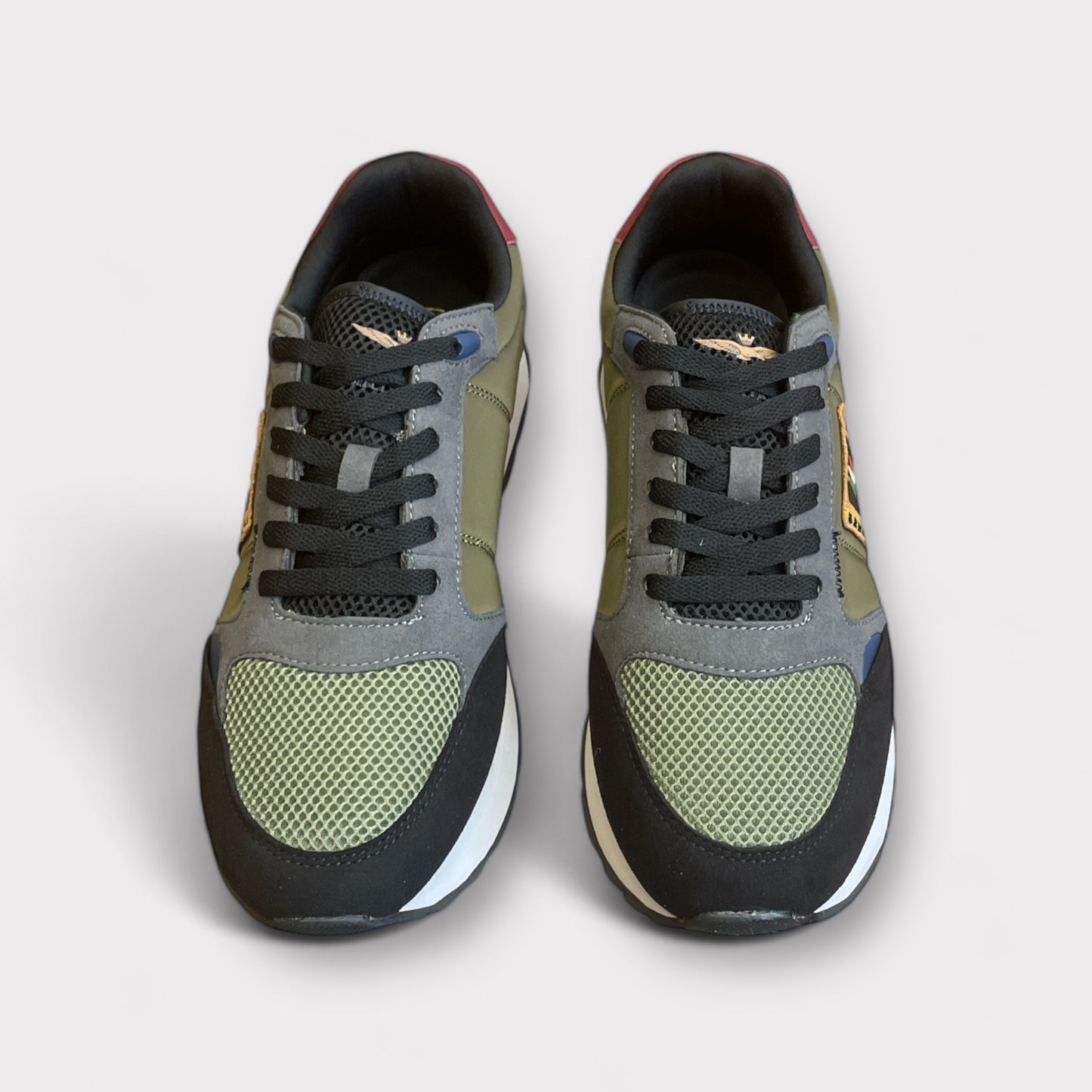 Sneakers Frecce Nero e Verde Militare