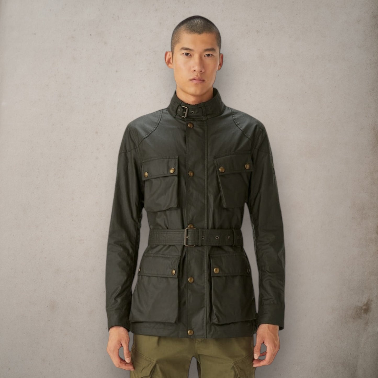 Trialmaster Jacket Waxed Cotton Olive Green