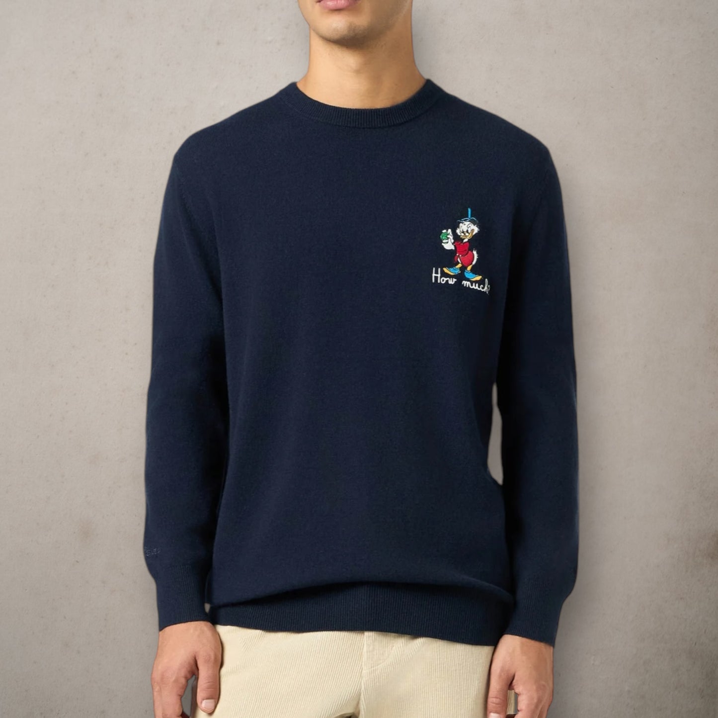 Maglione blu Scrooge Quanto ricamare