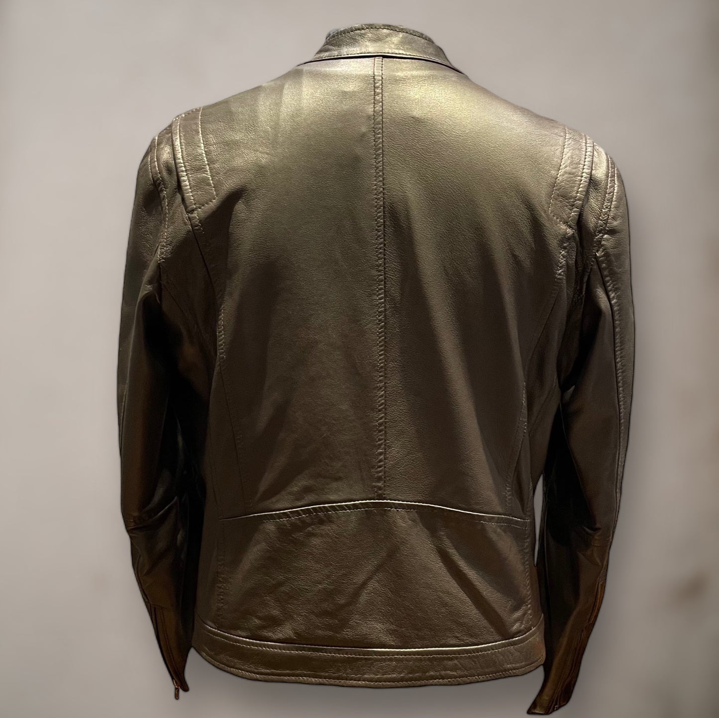 Biker Zip Brown Leather Jacket