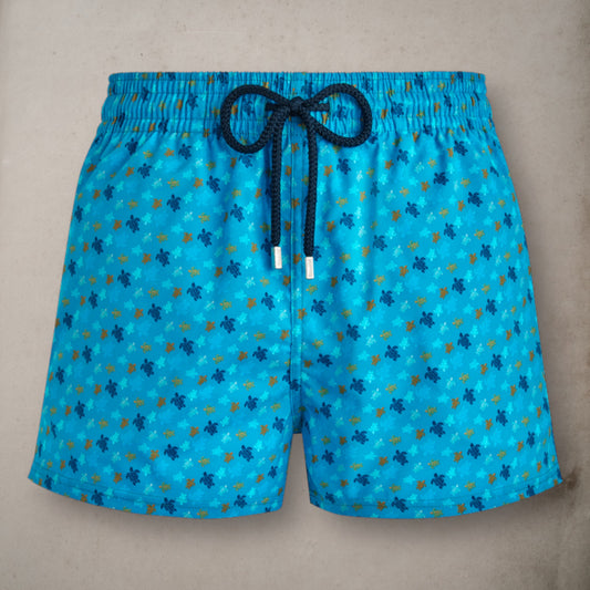 Swim Shorts Micro Rondes Des Tortues Hawaii Blue