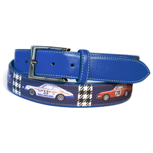 Belt Race Car Pied De Poule Light Navy